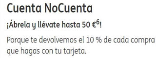 Con la Cuenta NoCuenta de ING llévate 50 €