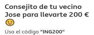 ING regala 200 € con su Cuenta Nómina