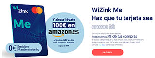 Tarjetas Wizink Me y Wizink Click te regalan 100 € en Amazon